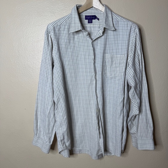 Ralph Lauren Purple Label Shirt Mens XXL Button Up Checkered Long Sleeve Italy